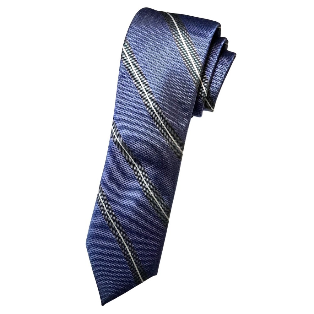 Bar III Tie Silk Blue American Stripes 2.34 X 60 Academic Office Interview